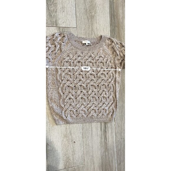 LAFAYETTE 148 New York mink Sequin Infinity Cable Metallic Sweater  Size XS - Picture 8 of 8